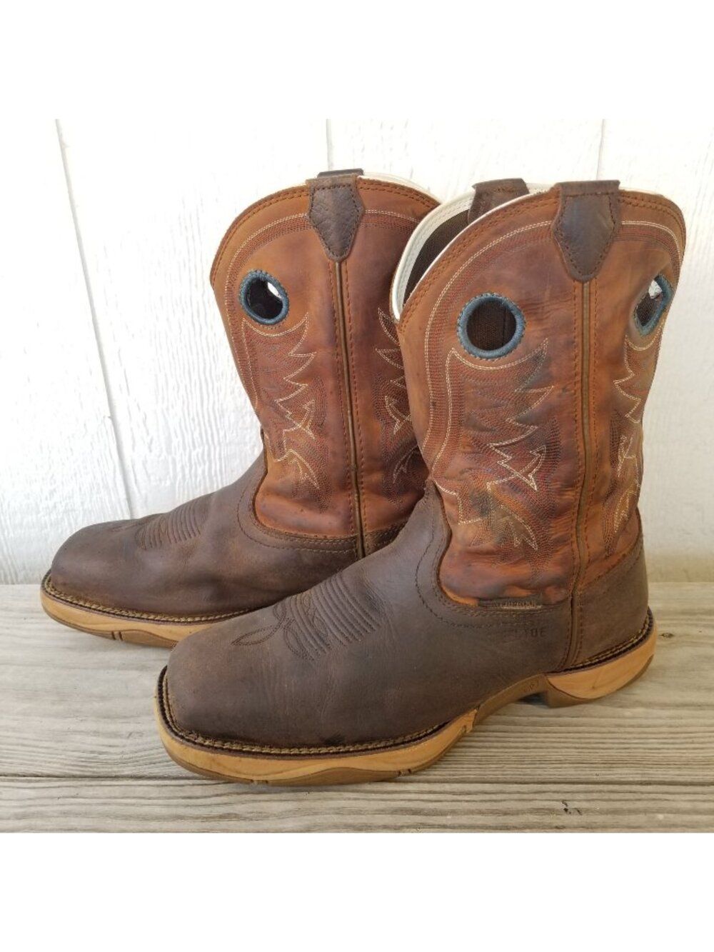Tony Lama Lopez Mens Leather Steel Toe Waterproof EH Western Boots 12 D RR3363